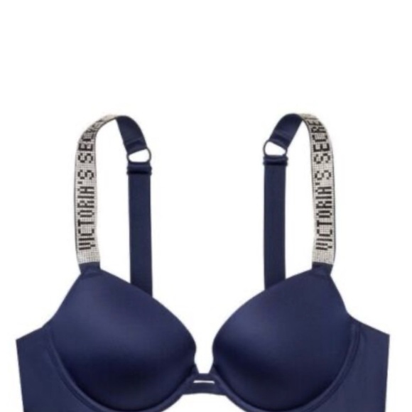 Victoria's Secret Very Sexy Push Up Rhinestone
Strap Bra Sz 32C Navy - Picture 7 of 7